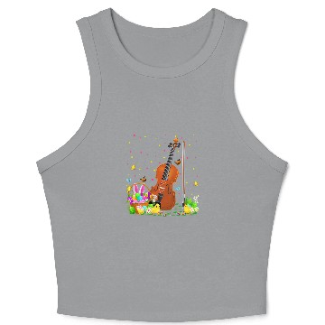 Discover Fiddle Lover Easter Egg Hunt Bunny Fiddle Easter Sunday Crop Tank Top