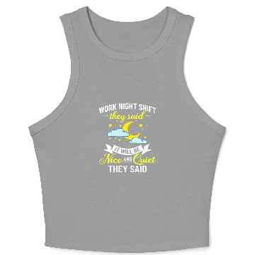 Discover Shift Work Night Job Worker Midnight Funny Coffee 9 Crop Tank Top