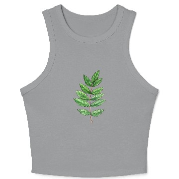 Discover Ash Tree Leaf Watercolor Illustration Crop Tank Top