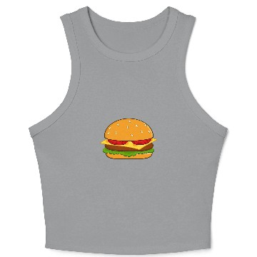 Discover Cheeseburger with Lettuce and Tomato Crop Tank Top