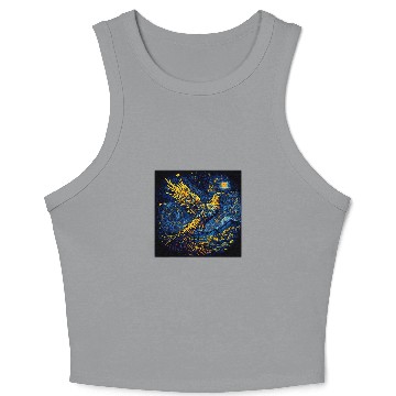 Discover Surrealism Starry Night Phoenix Bird 69 Crop Tank Top