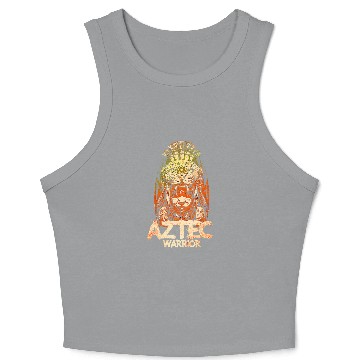 Discover Aztec Warrior King Mexican Native Art Mayans 16 Crop Tank Top