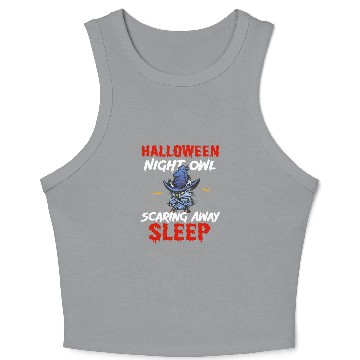Discover Halloween Night Shift Worker Graveyard Duty Spooky Crop Tank Top