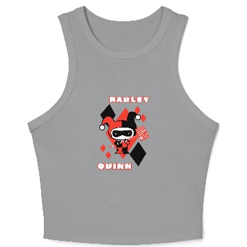 Discover DC Comics Harley Quinn Chibi Diamond Portrait Logo Crop Tank Top