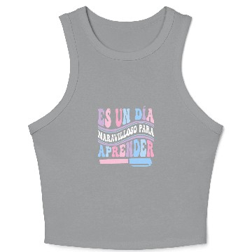 Discover Espanol Bilingue Spanish Teacher Maestra Crop Tank Top