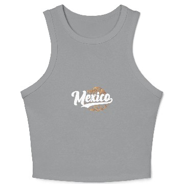 Discover Mexico Mexican gold eagle illustration design Crop Tank Top
