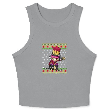 Discover Skiing Ski Snowboarding Nutcracker Snowboard Ugly Christmas Snowboarder Crop Tank Top