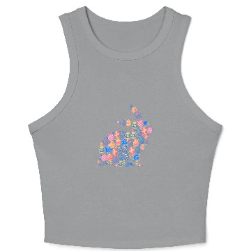 Discover Rabbits Cute Easter Egg Bunny Colorful Rabbit Easter Crop Tank Top