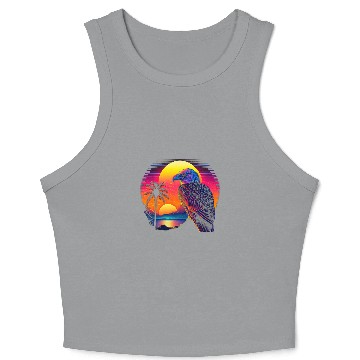 Discover Retro Aesthetic Bald Eagle 1 Crop Tank Top