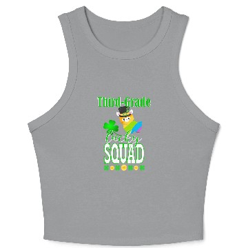 Discover St Patricks Third Grade Teacher Student Cute Llama Squad Crop Tank Top