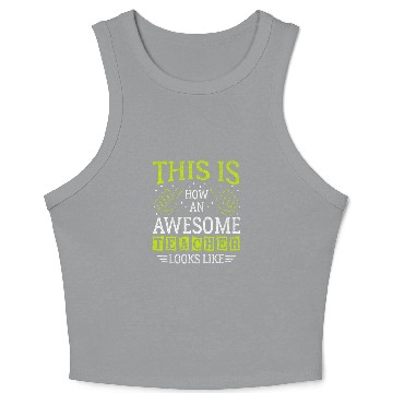 Discover Funny Quote Thumbs Up Awesome Teacher Assistant Crop Tank Top