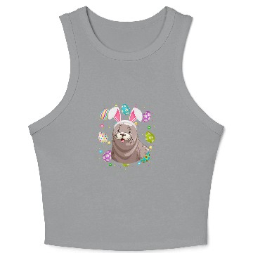 Discover Seals Gift Funny Easter Egg Lover Bunny Ear Seals Face Easter Sunday Crop Tank Top