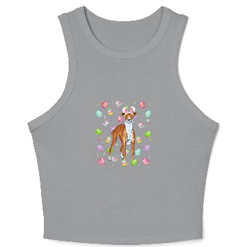 Discover Whippet Dog Easter Egg Lover Funny Whippet Easter Sunday Crop Tank Top