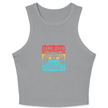 Discover game over back to school for boys Teacher Student Controller 1 Crop Tank Top