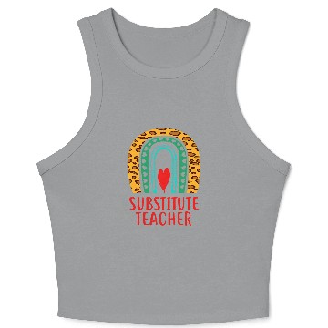 Discover Substitute Teacher Education Boho Rainbow Lover Crop Tank Top