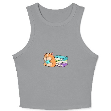 Discover Reading Book Hamster Rodent Bookworm Bookworm Reader Crop Tank Top