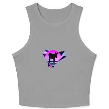 Discover Donkey Silhouette Retro 80s Vaporware Crop Tank Top