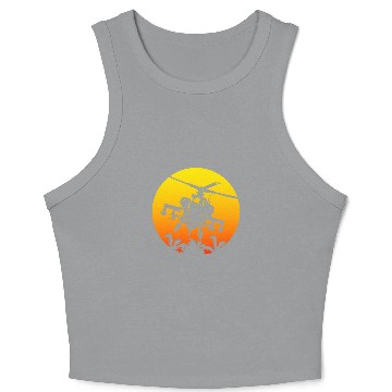 Discover Retro style Sun Military Helicopter Pilot Crop Tank Top