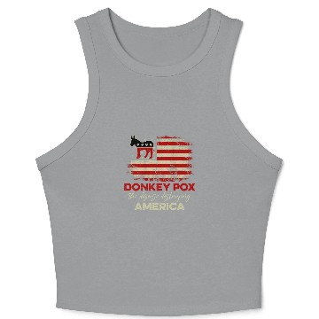 Discover donkey pox  us flag  disease destroying america flag Crop Tank Top