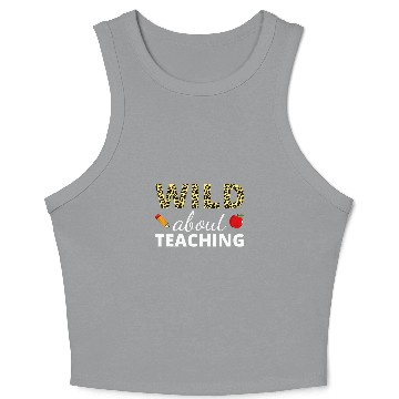 Discover Wild About Teaching Apple Leopard Print School Teacher Crop Tank Top