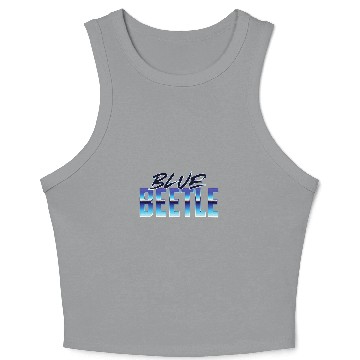 Discover Blue Beetle Big Bold vintages Text Logo Crop Tank Top