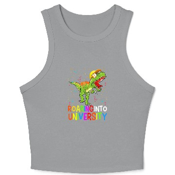 Discover Student University TRex Dinosaur Back To School Crop Tank Top