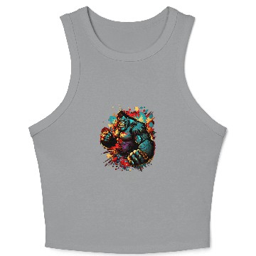 Discover Boxer Pet Gorilla Boxer Splash Graffiti Graphic Crop Tank Top
