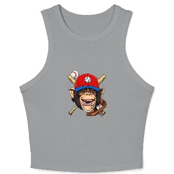 Discover Sport Baseball Monkey Baseball Monkey Lovers Baseball Player 74 Crop Tank Top