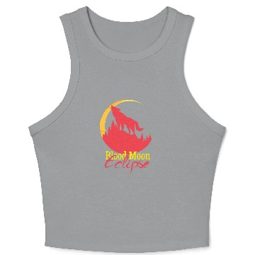 Discover Coyote Mammal Blood Moon Eclipse Howling Crop Tank Top