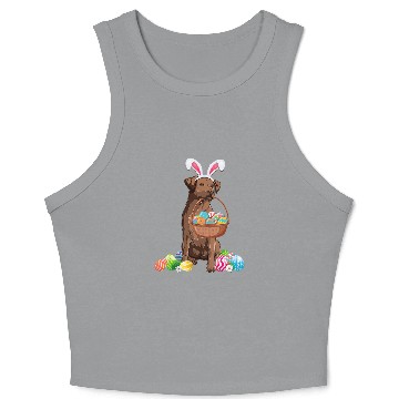 Discover Pug Pet Cute Easter Chocolate Lab Easter Pug Dog Happy Easter Crop Tank Top