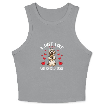 Discover Labradoodle Pet Dog With Stuffed Animal 2 Crop Tank Top