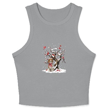 Discover Beagle Pet Scarf Cardinal Snow Christmas Crop Tank Top