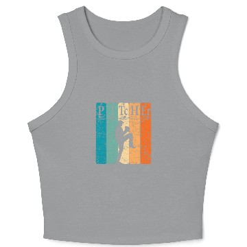 Discover Sport Baseball Periodic Table Elements Nerd Baseball Pitcher Retro Crop Tank Top