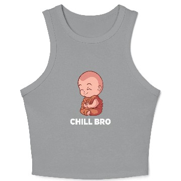 Discover Smiling Buddha Monk Chill Bro Yoga Crop Tank Top