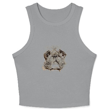 Discover Pug Pet Animal Face Crop Tank Top