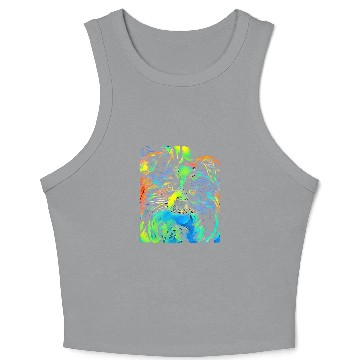 Discover Papillon Pet Face Puppy Pop Art Crop Tank Top