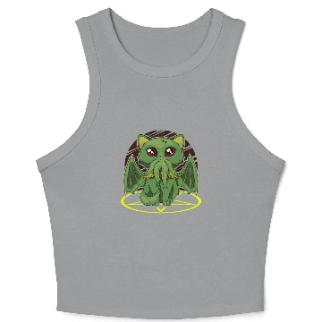 Discover Cathulhu Satanic Kawaii Cat Cthulhu Crop Tank Top