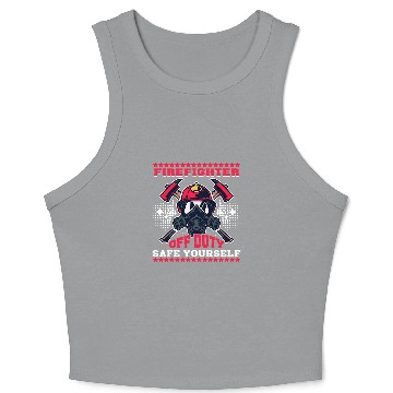 Discover Firefighter Volunteer Fireman Off Duty 2Firefighter Crop Tank Top