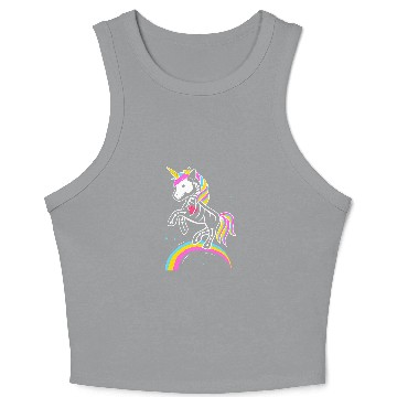 Discover Unicorn Pet Colorful Unicorn Rainbow 2 Crop Tank Top