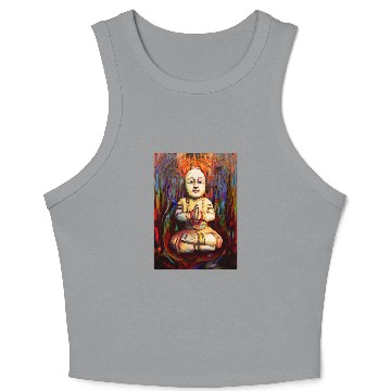 Discover Buddhist Buddha Monk Painterly Watercolor Zen Buddhism Crop Tank Top