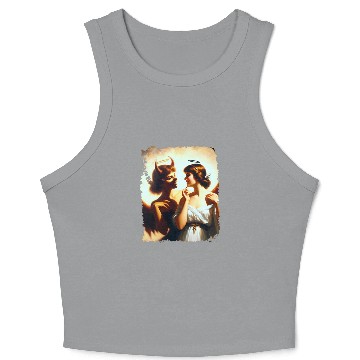 Discover Angel Devil Mirror Image Ethereal Duality Portrait Crop Tank Top