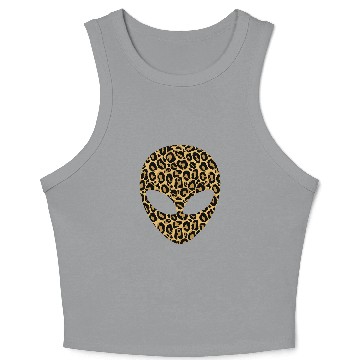 Discover Aliens UFO Leopard Head Cheetah Face Crop Tank Top