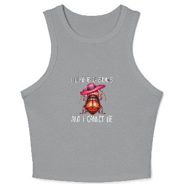 Discover I Like Big Bugs Funny Roach Cartoon With Pink Hat Bug Crop Tank Top
