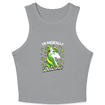Discover Unicorn Pet Im Magically Delicious St Patricks Day Crop Tank Top