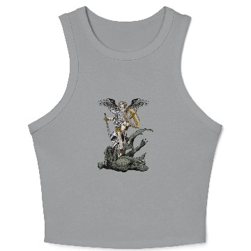 Discover Dragon Pet Saint Michael the Archangel defeats the Crop Tank Top