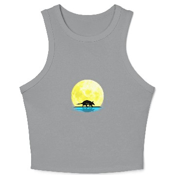 Discover Armadillo Pet Full Moon Light Crop Tank Top