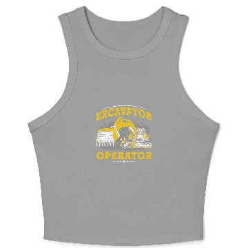 Discover Excavator Fun Operator Construction Worker Construction Site Digger Driver 1 Crop Tank Top