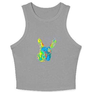 Discover Donkey Pet Face Pop Art Crop Tank Top