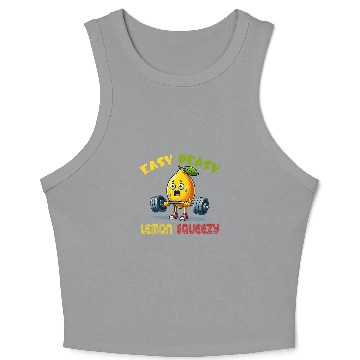 Discover Easy Peasy Lemon Squeezy Lemonade Lover Gym Exercise Crop Tank Top