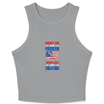 Discover Donkey Pet Funny Save America Problem Donkey Pox Solution Trump 04 Crop Tank Top